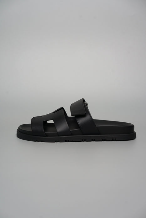 Hermes Chypre Sandals in Noir Size 37.5 (Brand New)