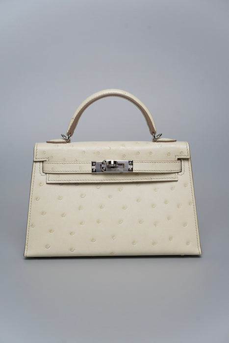 Hermes Kelly 20 in Beton Ostrich Phw