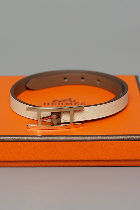 Hermes Behapi Double Tour Bracelet in Nata/Etoupe Rghw Size T1 (Brand New)