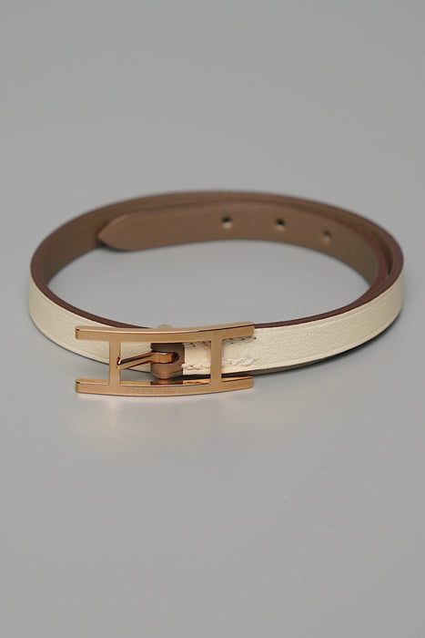 Hermes Behapi Double Tour Bracelet in Nata/Etoupe Rghw Size T1 (Brand New)