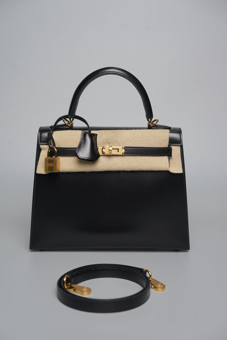 Hermes Kelly 25 in Noir Box Ghw (Brand New)