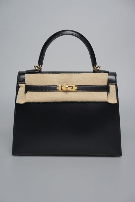 Hermes Kelly 25 in Noir Box Ghw (Brand New)