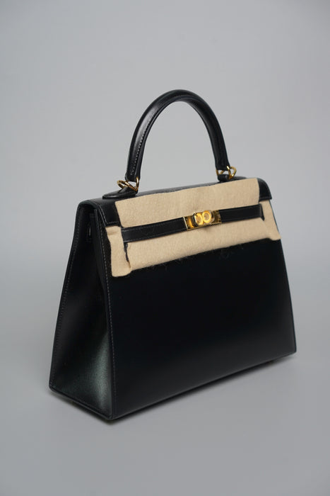 Hermes Kelly 25 in Noir Box Ghw (Brand New)