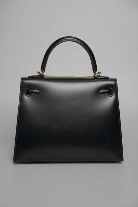 Hermes Kelly 25 in Noir Box Ghw (Brand New)