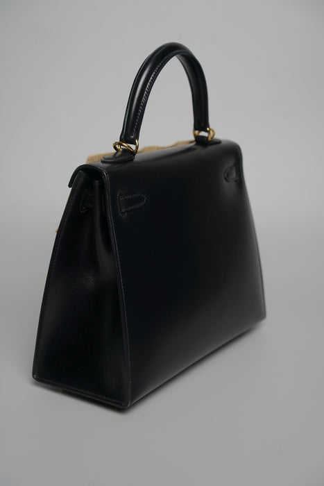 Hermes Kelly 25 in Noir Box Ghw (Brand New)