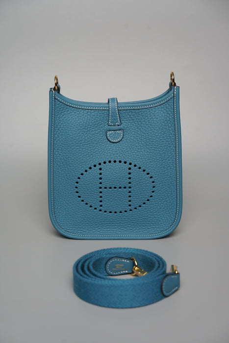 Hermes Mini Evelyne in New Bleu Jean Ghw