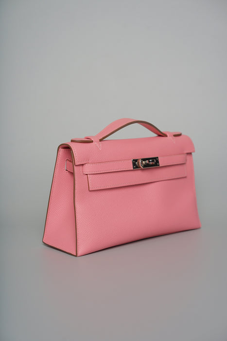 Hermes Kelly Pochette in Rose confetti Epsom Phw