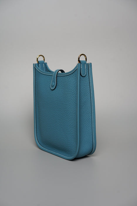 Hermes Mini Evelyne in New Bleu Jean Ghw