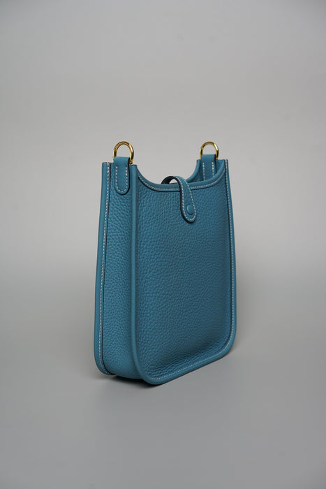 Hermes Mini Evelyne in New Bleu Jean Ghw