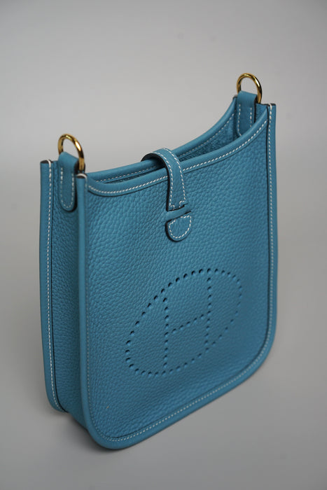 Hermes Mini Evelyne in New Bleu Jean Ghw