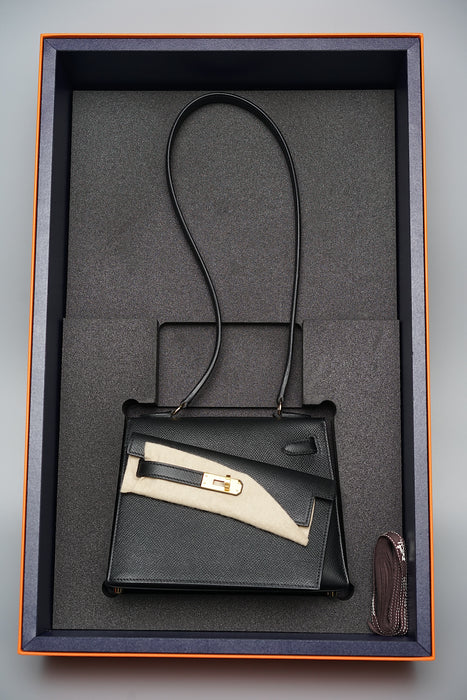 Hermes Kelly en Desordre in Black Ghw (Brand New)