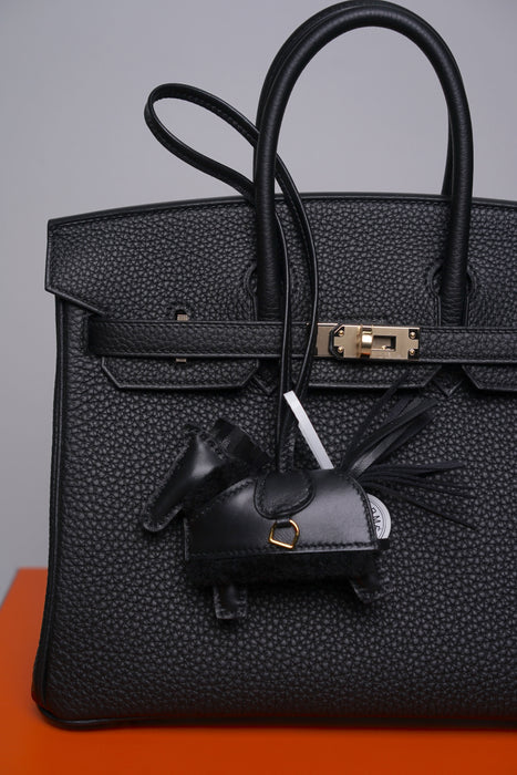 Hermes Rodeo Robeo Plush PM Charm in Noir Ghw (Brand New)