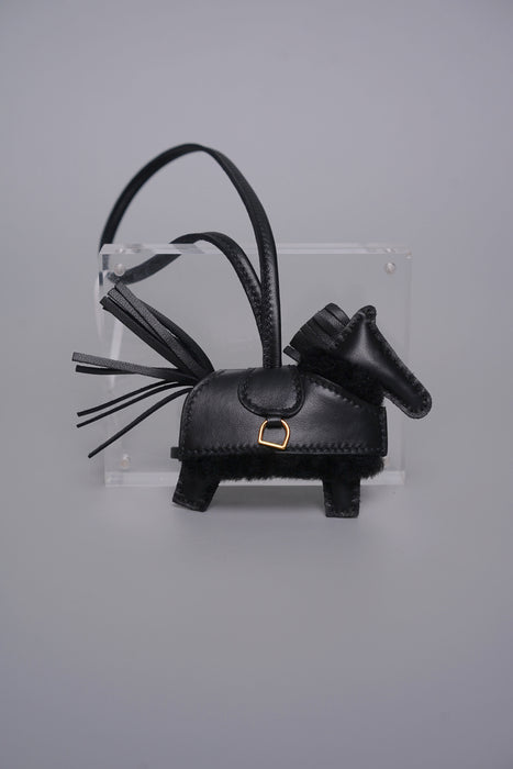 Hermes Rodeo Robeo Plush PM Charm in Noir Ghw (Brand New)