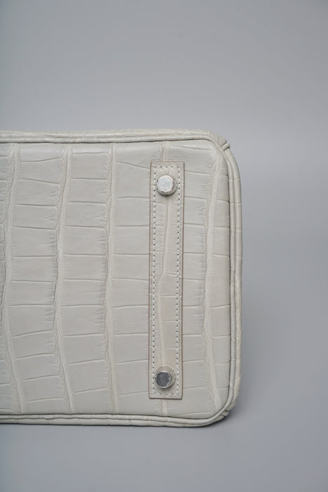 Hermes Birkin 30 in Gris Perle Matte Alligator Phw (Brand New)