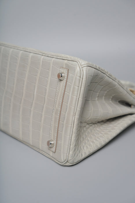 Hermes Birkin 30 in Gris Perle Matte Alligator Phw (Brand New)