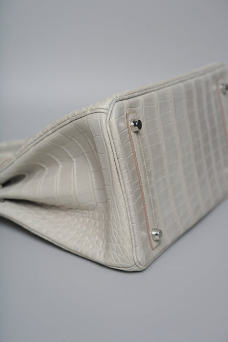 Hermes Birkin 30 in Gris Perle Matte Alligator Phw (Brand New)