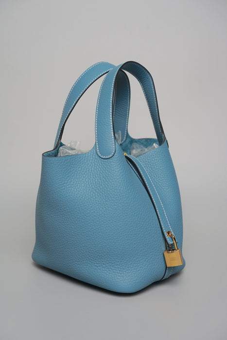 Hermes Picotin 18 in Bleu Jeans Ghw (Brand New)