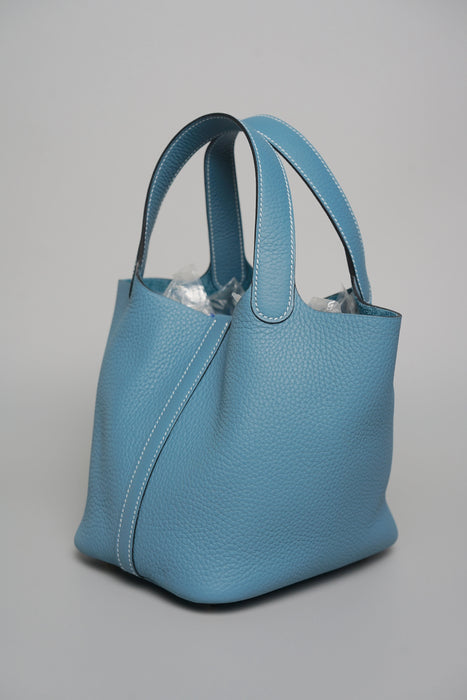 Hermes Picotin 18 in Bleu Jeans Ghw (Brand New)