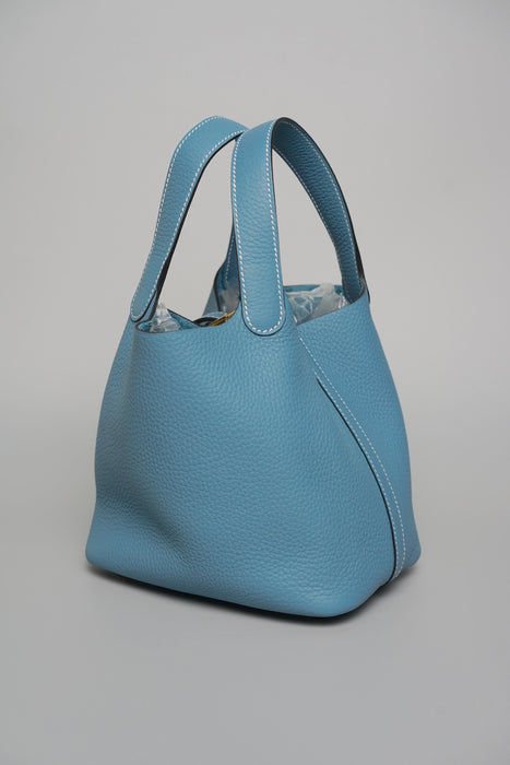 Hermes Picotin 18 in Bleu Jeans Ghw (Brand New)