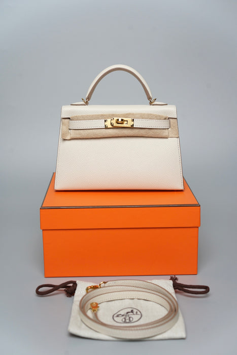 Hermes Kelly 20 in Craie Ghw (Brand New)