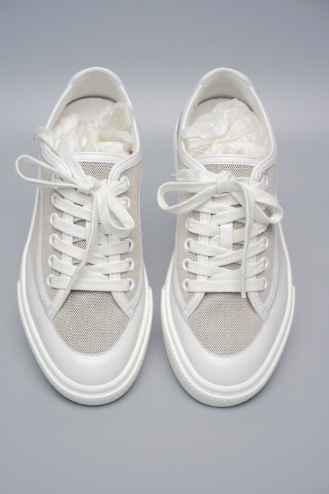 Hermes Get Sneakers Toile in Prunoir / Blanc Size 39.5 (Brand New)