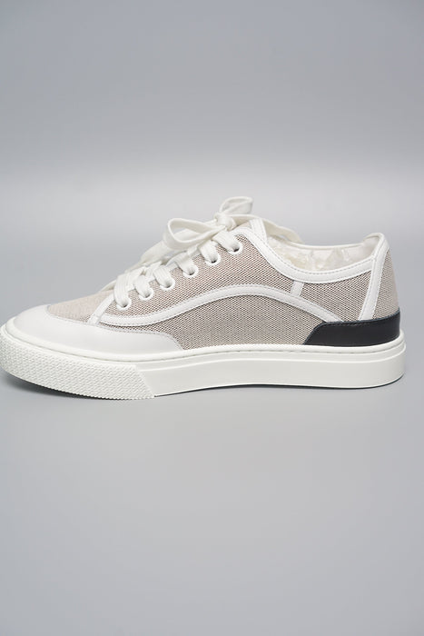 Hermes Get Sneakers Toile in Prunoir / Blanc Size 39.5 (Brand New)