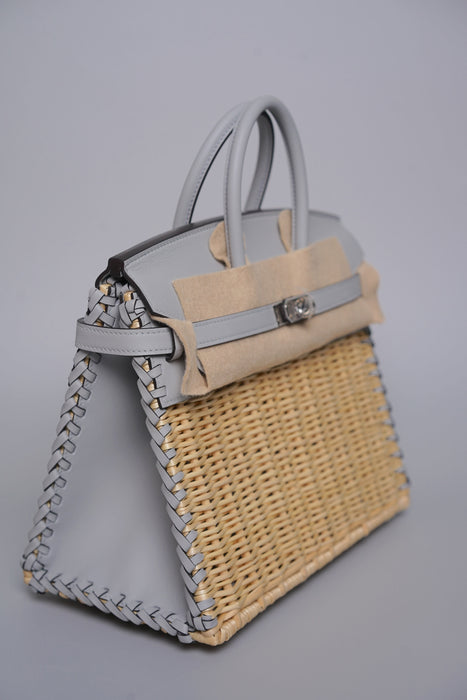 Hermes Birkin 25 Picnic in Naturel/Bleu Glacier Phw (Brand New)