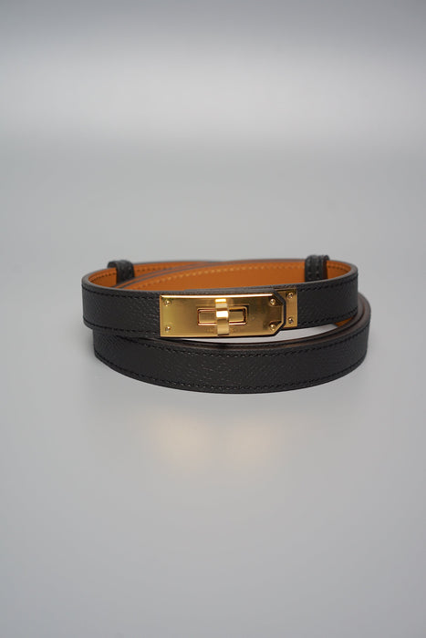 Hermes Kelly 18 Belt in Black Ghw (Brand New)