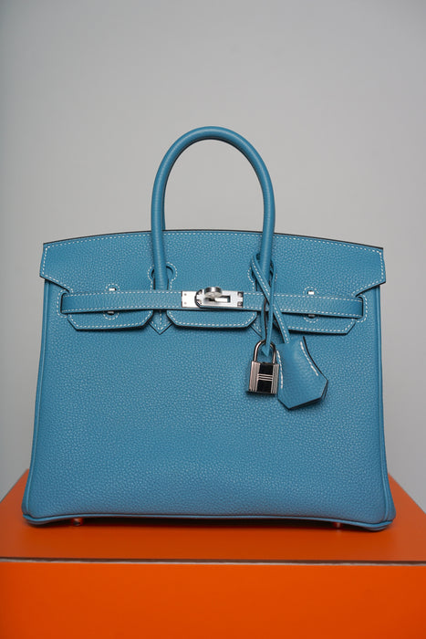 Hermes Birkin 25 in Blue Jeans Togo Phw (Brand New)