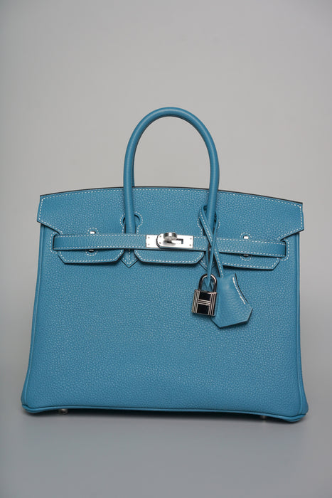 Hermes Birkin 25 in Blue Jeans Togo Phw (Brand New)