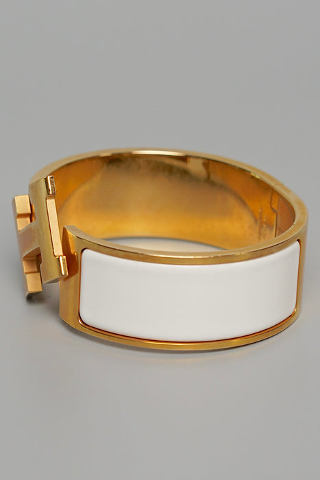 Hermes Clic Clac H Bracelet in White Ghw