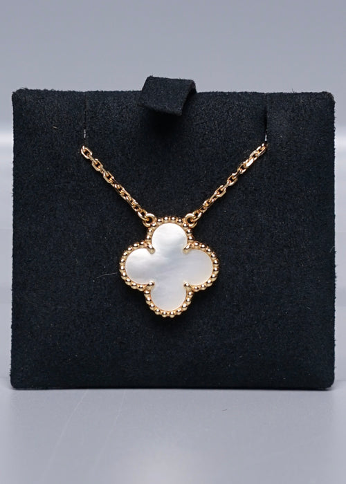 VCA Vintage Alhambra Pendant in White MOP, Yellow Gold