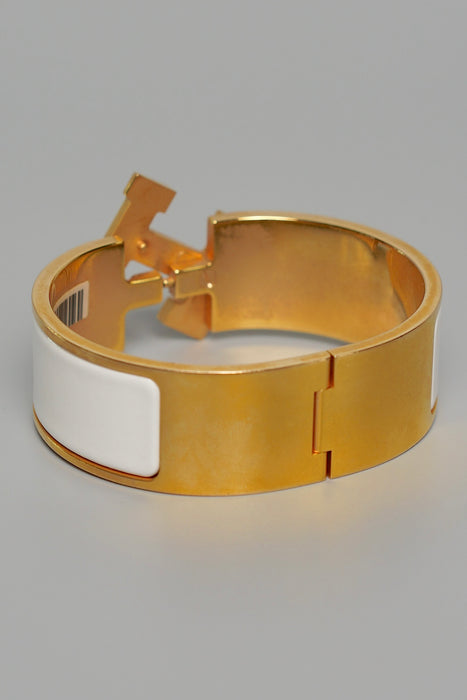 Hermes Clic Clac H Bracelet in White Ghw