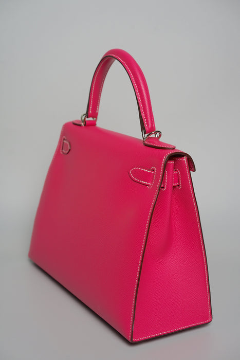Hermes Kelly 28 Sellier in Rose Tyrien Candy Phw