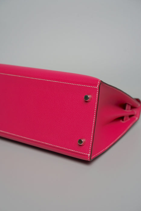 Hermes Kelly 28 Sellier in Rose Tyrien Candy Phw