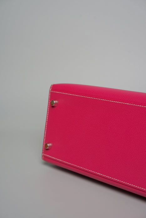 Hermes Kelly 28 Sellier in Rose Tyrien Candy Phw