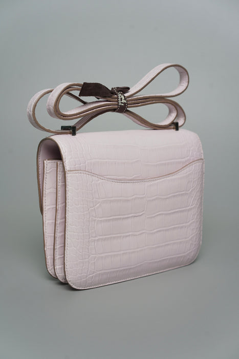 Hermes Constance 18 Boreal Satine in Mauve Pale Phw (Brand New)