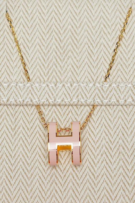 Hermes Rose Dragee Mini Pop H Necklace (Brand New)