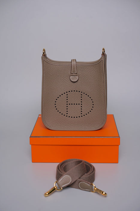 Hermes Mini Evelyne in Etoupe Ghw (Brand New)