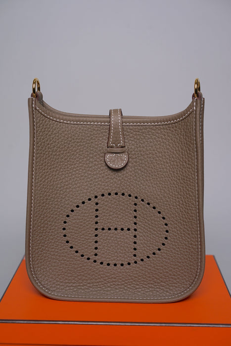 Hermes Mini Evelyne in Etoupe Ghw (Brand New)