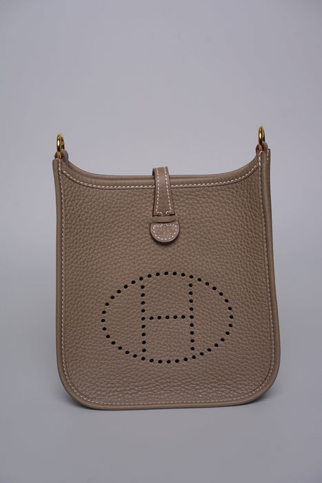 Hermes Mini Evelyne in Etoupe Ghw (Brand New)