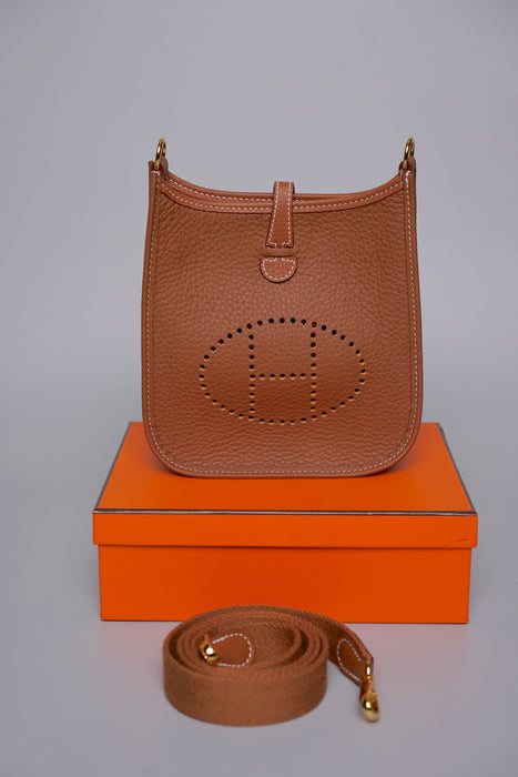Hermes Mini Evelyne in Gold Ghw