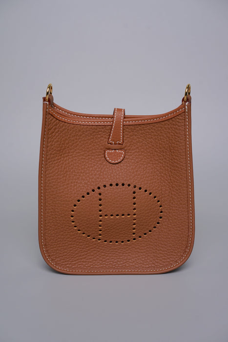 Hermes Mini Evelyne in Gold Ghw