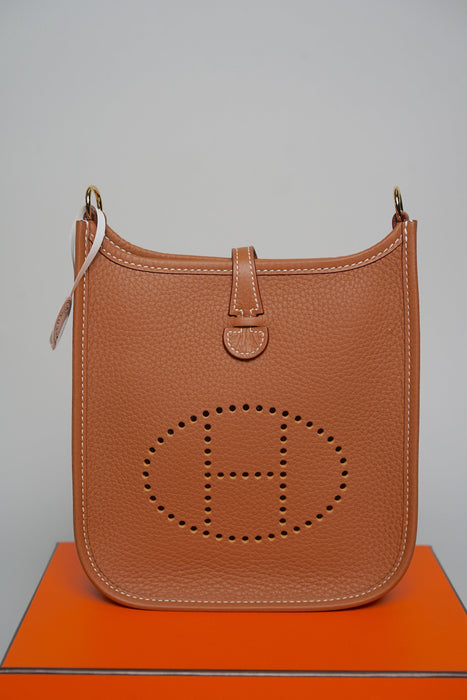 Hermes Mini Evelyne Short in Gold Ghw (Brand New)