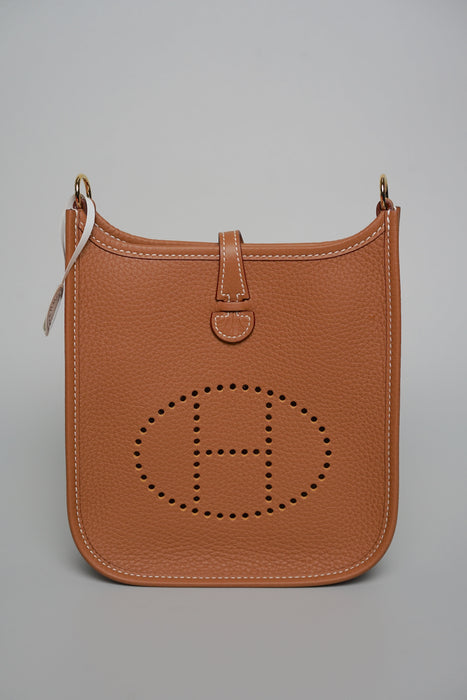 Hermes Mini Evelyne Short in Gold Ghw (Brand New)