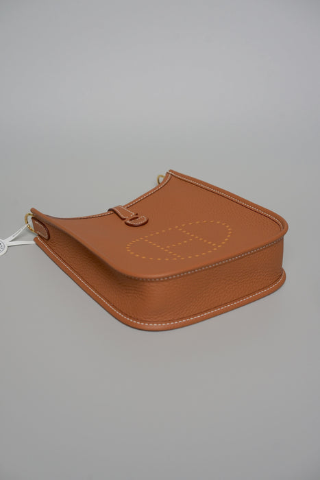 Hermes Mini Evelyne Short in Gold Ghw (Brand New)