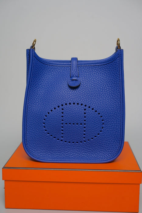 Hermes Mini Evelyne in Blue Royal Ghw (Brand New)