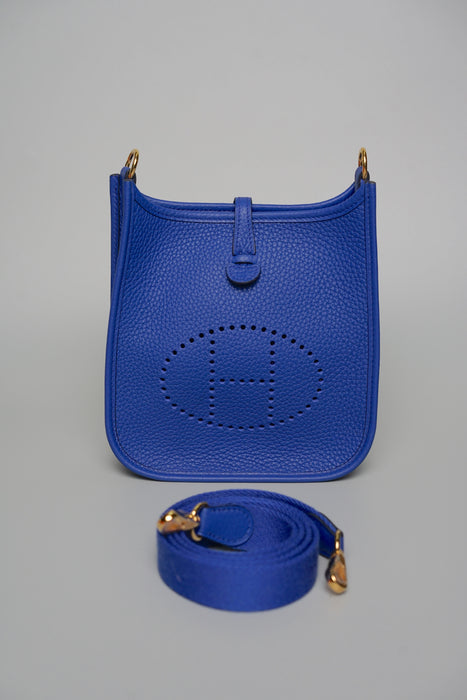 Hermes Mini Evelyne in Blue Royal Ghw (Brand New)