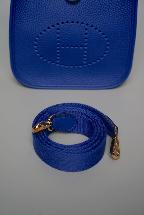 Hermes Mini Evelyne in Blue Royal Ghw (Brand New)
