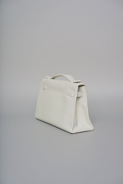 Hermes Kelly Pochette in Blanc Ghw